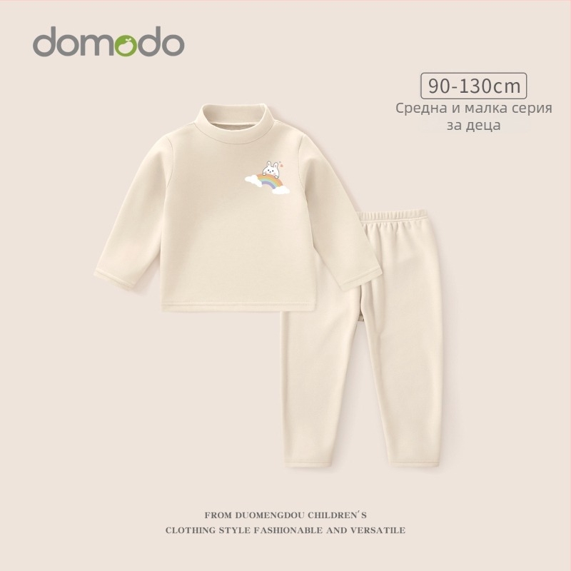 Момичета термален комплект долни дрехи за зима, удебелен базов слой, полиестер 92,5% Derong, кръгла яка