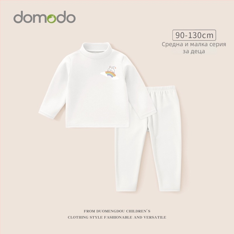 Момичета термален комплект долни дрехи за зима, удебелен базов слой, полиестер 92,5% Derong, кръгла яка