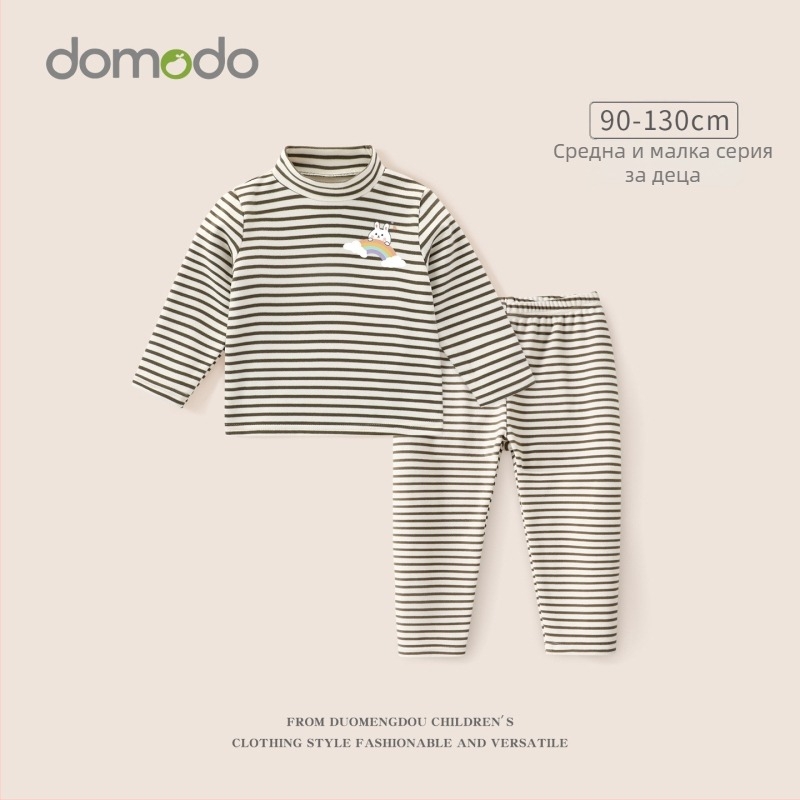 Момичета термален комплект долни дрехи за зима, удебелен базов слой, полиестер 92,5% Derong, кръгла яка