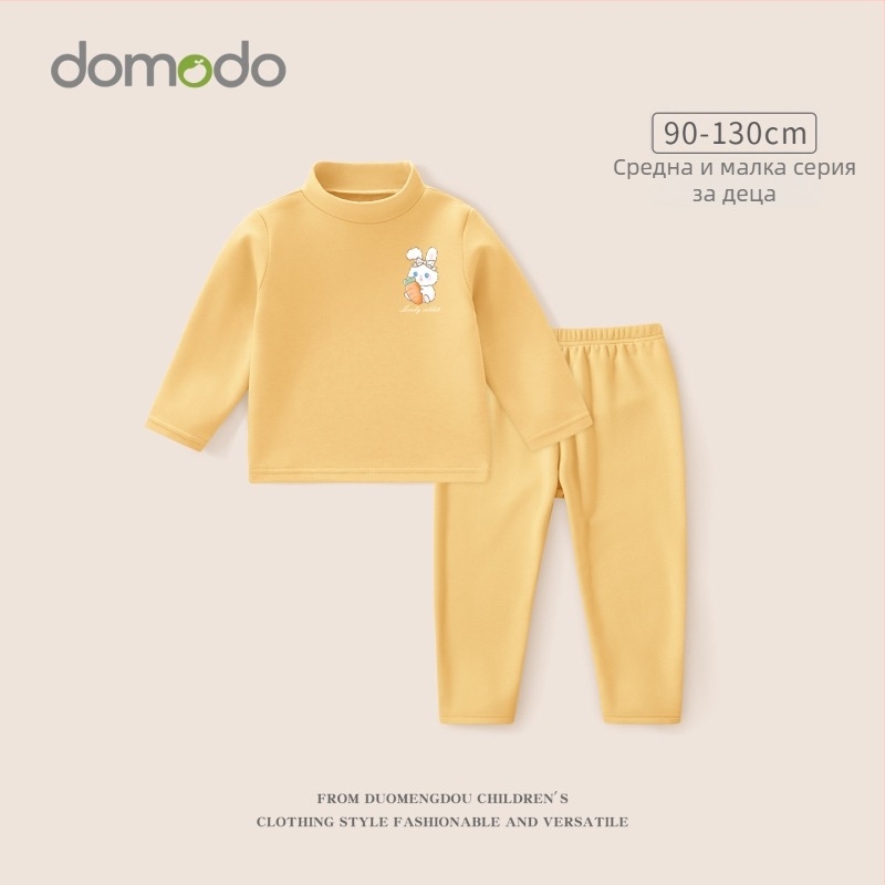 Момичета термален комплект долни дрехи за зима, удебелен базов слой, полиестер 92,5% Derong, кръгла яка