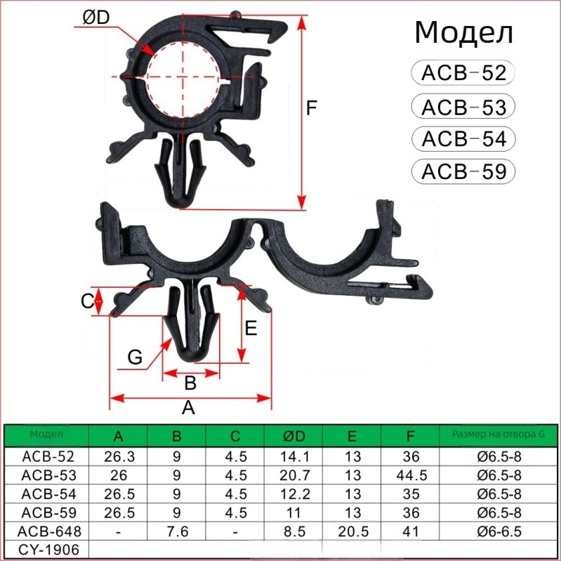 Автомобилен клип за кабели в двигателя – закрепване за маслена и водна тръба, държач за кабели, Changxing Yao