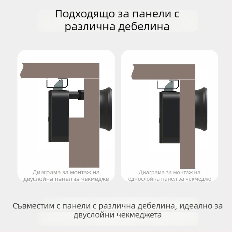 Заключване с пръстов отпечатък за шкафове и чекмеджета — 100000 отключвания, време на сканиране <3 сек, фалшиво разпознаване <0,01%, захранване DC, работна температура 30°C