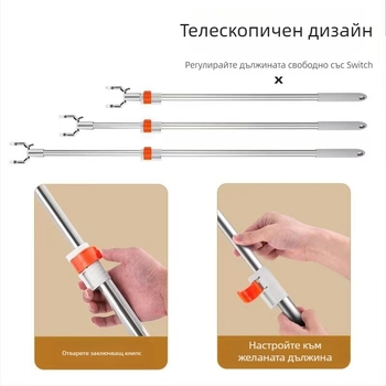 Maya луксозна прибираща се пръчка за сушене на дрехи от неръждаема стомана за балкон