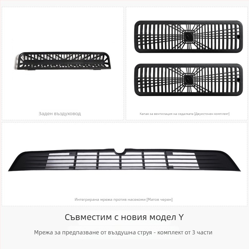 Заден въздушен вентилационен капак за шестседелен Tesla Model Y/Model 3/YL – TPE, възможност за печат на лого
