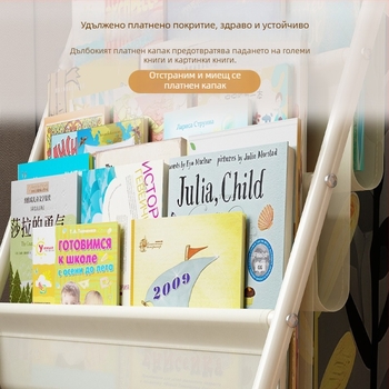 Детска полка за книги — модерен минималистичен стил (модел w820; материал: железо арт; обработка: по чертежи; покритие: прахово боядисване)