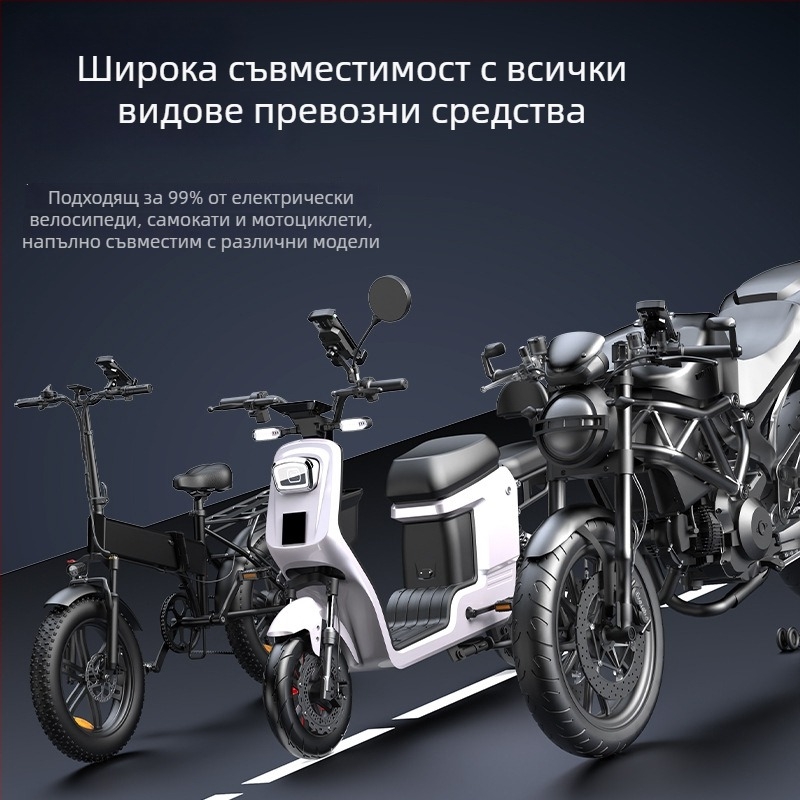 Държач за мобилен телефон за мотоциклети и велосипеди, водоустойчив и удароустойчив, монтаж със щипка, модел YC17, съвместим с огледало за обратно виждане