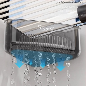 Ъглова стенна поставка за мивка с вакуумни чашки, кухненска мултифункционална кошница за отцеждане, голям капацитет, без пробиване