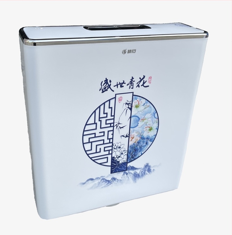 Ултратънък резервоар за флашване за клек тоалетна, PP, ръчно натискане на флаш, подземен дренаж, 3–8 л, минимално разстояние до шахта 30, модерен минималистичен стил, марка Essence Antelope