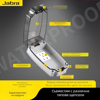 Външна водоустойчива розетка със превключвател, 16A, стенен монтаж, 3C сертифициран, 50–440V