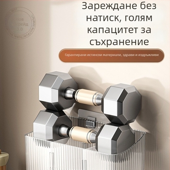 Стенно прозрачно кошче за съхранение на чесън, джинджър и лук – пластмасово, без пробиване, кухненски органайзер