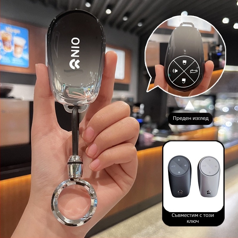 Калъф за ключ за NIO ET7/ET5/ES7/EC7 — TPU, градиентен стил на бутон, висок клас, съвместим с ES6/ES8/EC6