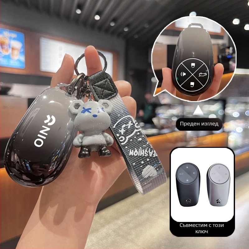 Калъф за ключ за NIO ET7/ET5/ES7/EC7 — TPU, градиентен стил на бутон, висок клас, съвместим с ES6/ES8/EC6