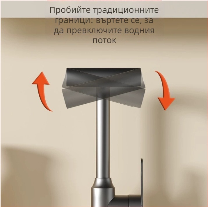 Водопаден смесител за мивка, неръждаема стомана, седящ монтаж, керамичен дисков вентил, диапазон 0–90°C