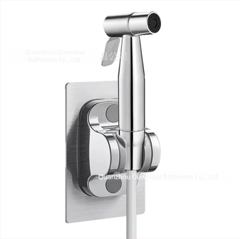 Ръчна пръскачка от неръждаема стомана за баня/тоалетна, комплект от 3 части, универсален конектор, монтаж чрез завинтване, работно налягане 0–60, температура 0–60°C