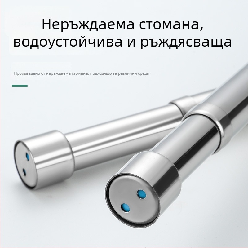 Телескопична пръчка за дрехи от неръждаема стомана, за гардероб, модел Телескопична пръчка, модерен минимализъм, полирана повърхност