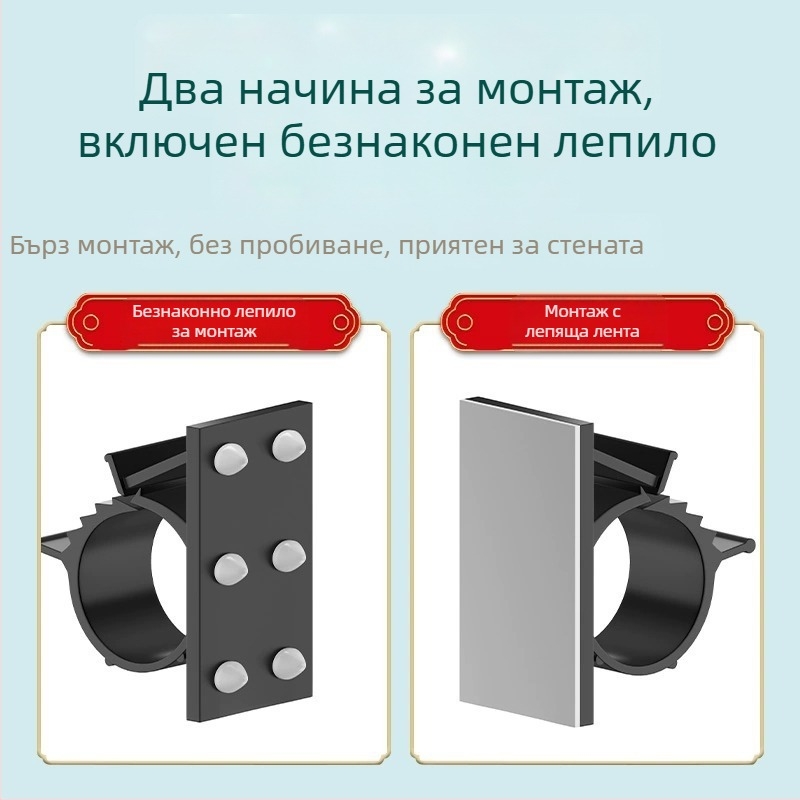 Безпробивен държач за тръби и маркучи — самозалепващ клип за водопровод и дренаж, модел Fixed pipe clamp, артикул Gdgka-1, PVC материал, конструкция Regular Fit, марка Neck strength