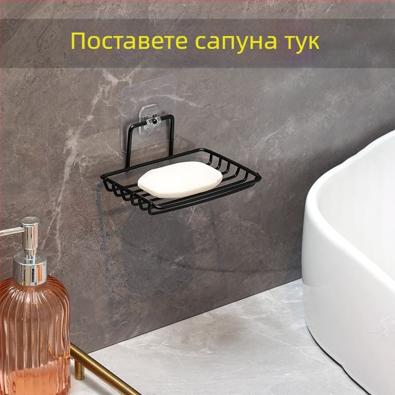 Стенен държач за сапун от неръждаема стомана — двойно отделение, комплект от две части, CE сертифициран