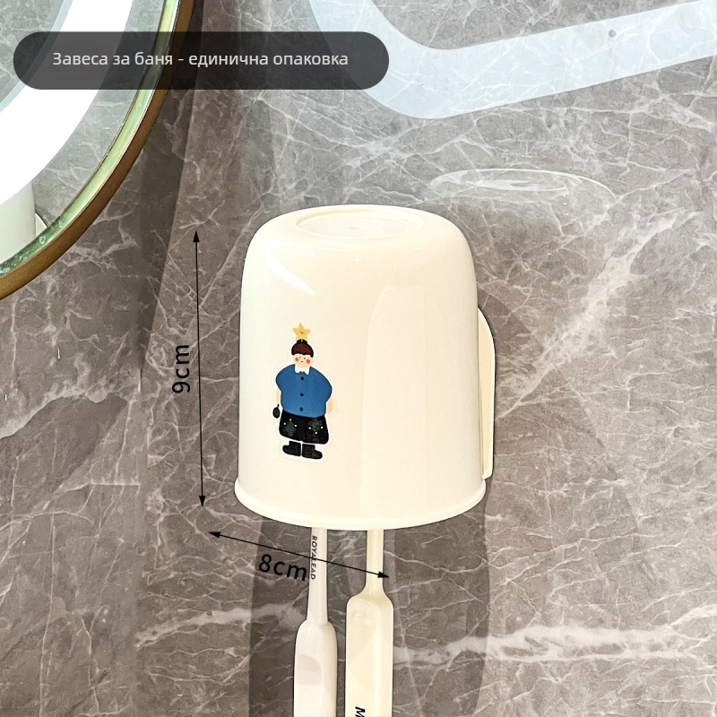 Държач за четки за зъби, стенен монтаж, магнитно закрепване, пластмасов, персонализирано лого