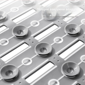 Антихлъзгащ се килим за баня - квадратен, ТПЕ, райета, подходящ за баня и балкон, модерен стил