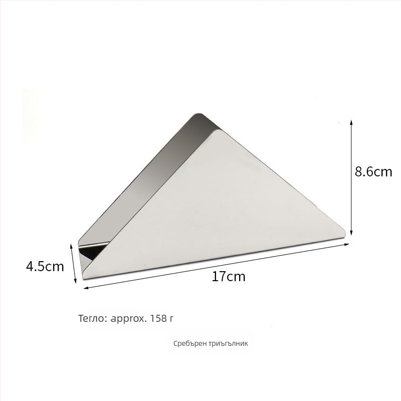Дръжач за салфетки от неръждаема стомана със електроплатирана повърхност, квадратен формат, дизайн с двойни върхове