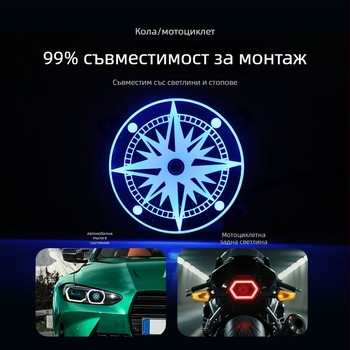 LED задно светло с въртяща се RGB декоративна обвивка – 12V, модел fog084, универсална съвместимост, ABS корпус, 50000 ч живот