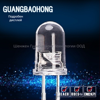 LED индикаторна диода, кръгла глава, 20 mA, 1.8–3.4 V, 0.06 W, San'an чип