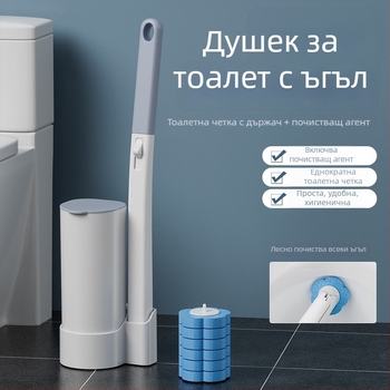 Комплект за еднократна четка за тоалетна със сменяеми глави, стенен монтаж без пробиване, пластмаса, модерен минималистичен стил, произход Zhejiang, възможност за печат на лого