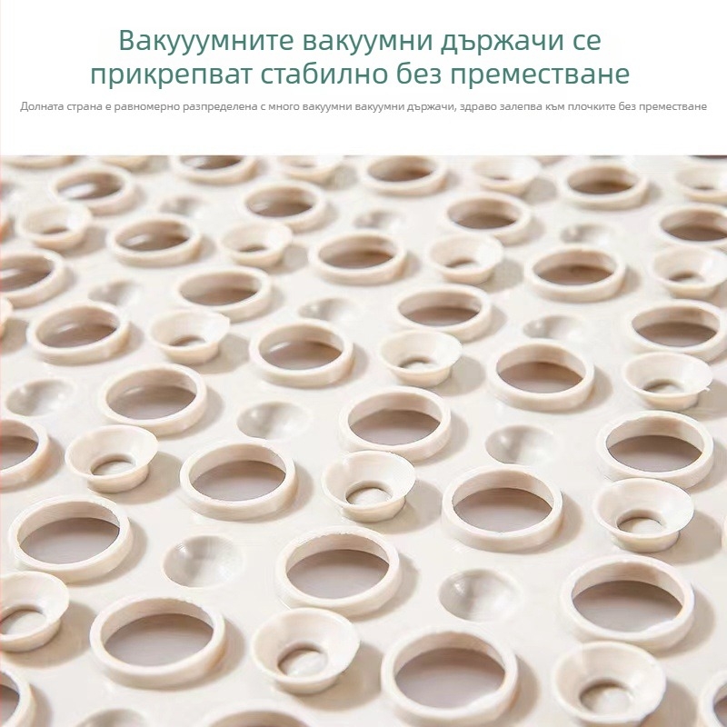 Квадратна PVC антиплъзгаща се подложка за баня с вакуумни чаши – модерен минималистичен стил