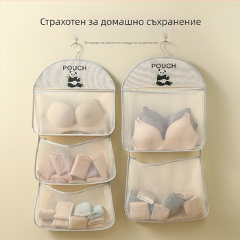 Перма Panda многослойна висяща торба за съхранение от полиестер, органайзер за чорапи и бельо, стенен органайзер за спалня