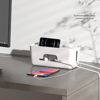 Yihao Кабелен органайзер за разклонители, японски стил, PET материал, за настолно и спално съхранение на кабели