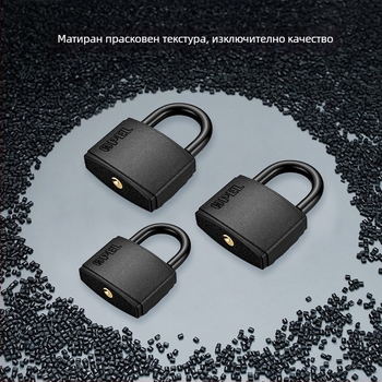 Домашен катинар със железен корпус и медно ядро, модел W-Black-TK, за порти, складове, камиони, затвори, шкафове и багаж.