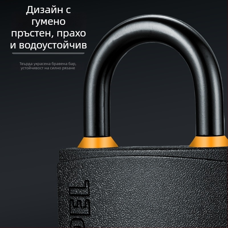 Домашен катинар със железен корпус и медно ядро, модел W-Black-TK, за порти, складове, камиони, затвори, шкафове и багаж.