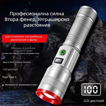 Къмпинг фенер с нажежаема лампа, презареждащ се, бутонен превключвател