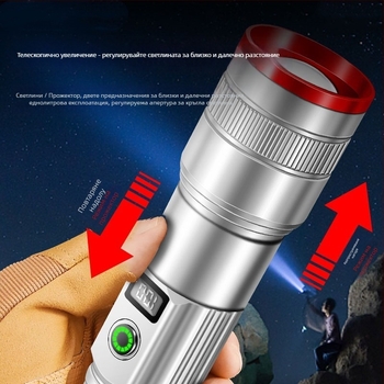 Къмпинг фенер с нажежаема лампа, презареждащ се, бутонен превключвател