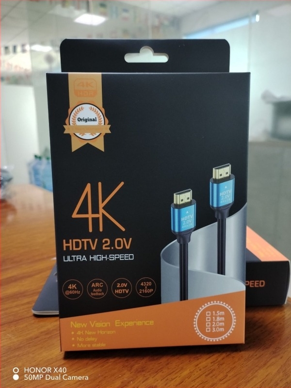 HDMI кабел 2.0 за 4K монитор и компютър, златни контакти, алуминиев корпус
