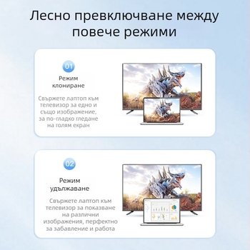 DP към HDMI адаптер — 4K резолюция, поддръжка за всички системи, модел ZA021
