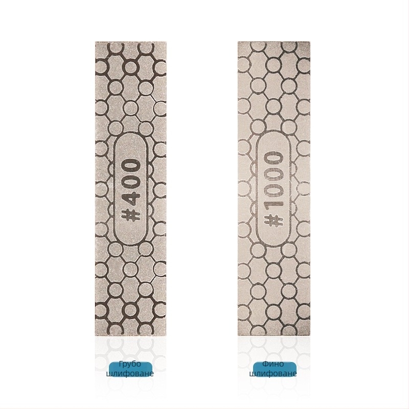 Двоен страничен диамантен камък за ножове, лек 30 g, зърнистост 150/600 и 400/1000, отпечатано лого DMD, персонализиране на производството и частна марка