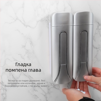 Хотелски стенен дозатор за сапун – ръчно натискане, ABS+GPPS, електроплакирано покритие, модерен минималистичен стил, 235g/470g