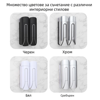 Хотелски стенен дозатор за сапун – ръчно натискане, ABS+GPPS, електроплакирано покритие, модерен минималистичен стил, 235g/470g