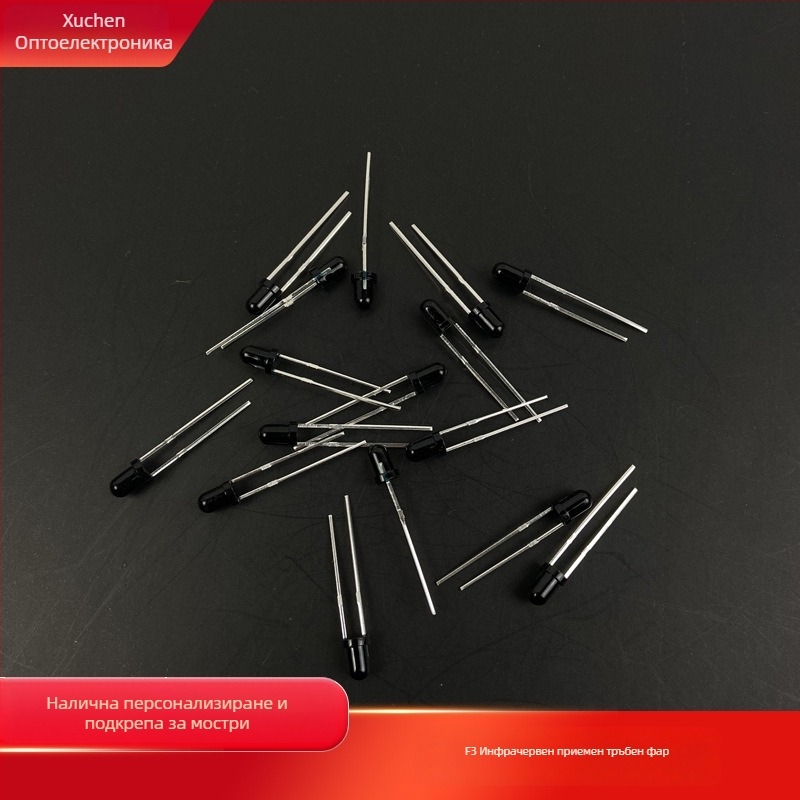 F3 инфрачервена приемна тръба – модел F3; напрежение 2.7–2.8 V; ток 20 mA; дължина на вълната 850/940 nm; мощност 0.06 W