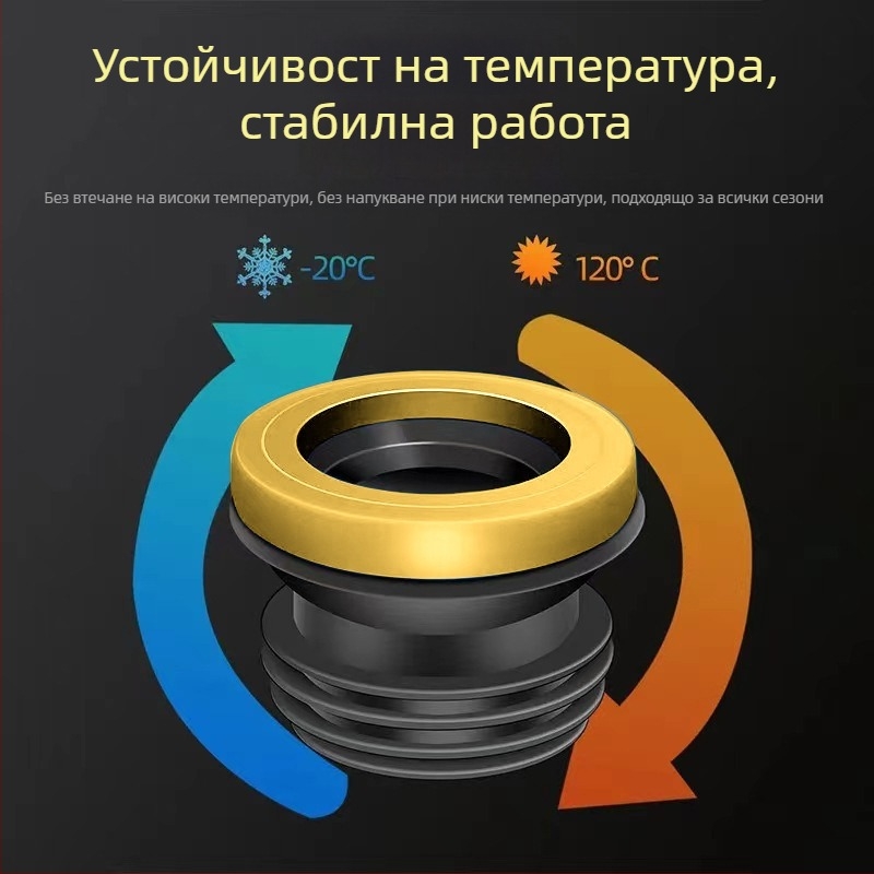 Уплътнителен пръстен за фланец на тоалета – дебела гума, против миризма, силикон с силна лепяща лента, ръчна изработка
