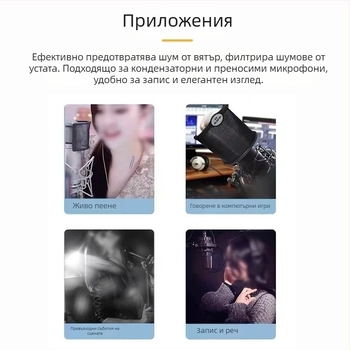 Mile Sound F-03 конденсаторен микрофон – мини U‑образна противоспрей мрежа, ветроустойчив аксесоар за микрофон