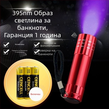 Преносим детектор за банкноти с UV лампа и детекция на флуоресцентни реактиви, CE сертифициран.