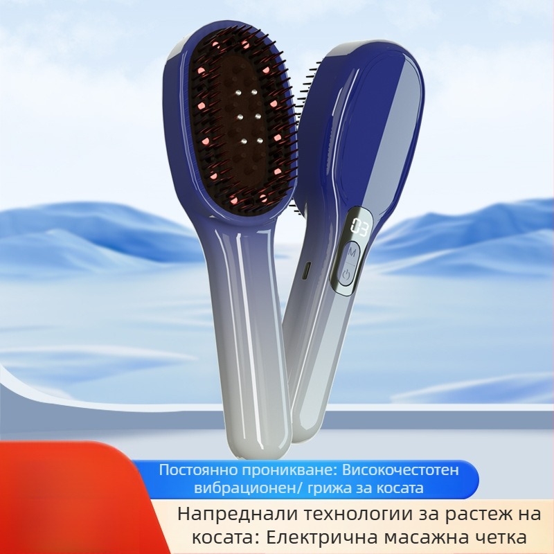 Електрически масажен гребен за глава и въвеждач на есенции – DX-002, 235 г, успокояващо действие за скалпа, подходящ за всички сезони