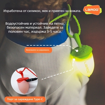 Висулка с LED нощна светлина за кучета — силиконова, презареждаща се, карикатурен стил, против изгубване