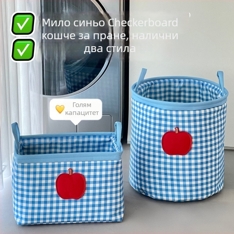 Кош за мръсни дрехи за баня — голям капацитет, сгъваем, памук-лен материал, модерен минималистичен стил