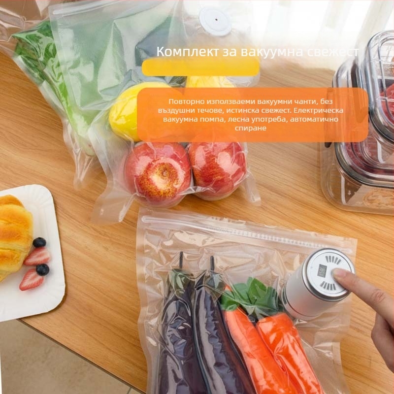 Вакуумна торба за съхранение на храна — PA+PE удебелен материал, вакуумно всмукване, без помпа, домашна торба за съхранение (2025)