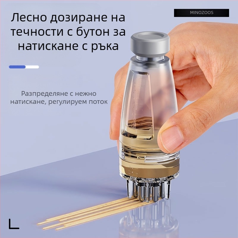 Специален апликатор за скалп с въртящ се топче за етерично масло и хранителни разтвори – преносим масажор, вградена батерия 800–1000 mAh, IPX0