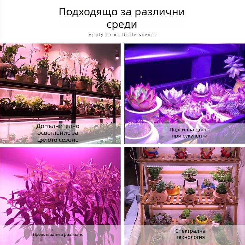 Светодиодна лампа за растеж на растения, 100W, 100 диода, 1000 lm, IP65, живот 50000 ч