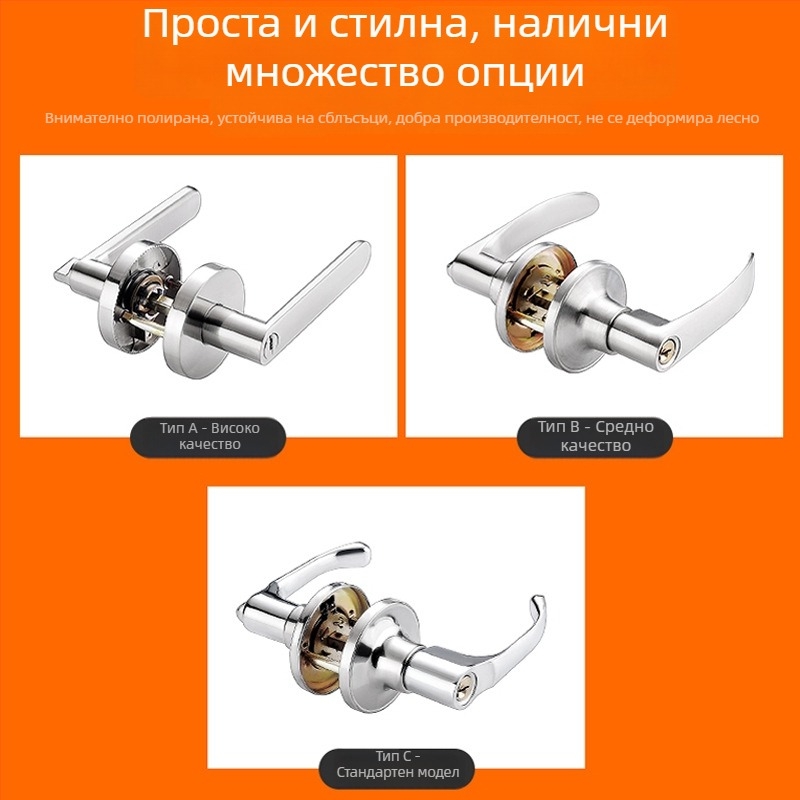 Заключване за противопожарна врата – ретрофит комплект със ключ • неръждаема стомана • модифицирано заключване за коридор с ключ • за противопожарни врати • стил: модерен минималистичен • тегло 700 g